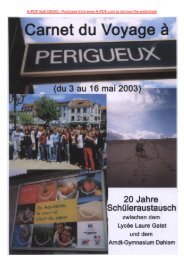 Carnet du Voyage Ã  PÃ©rigueux 2003 - Arndt-Gymnasium Dahlem