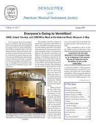 NEWSLETTER American Musical Instrument Society