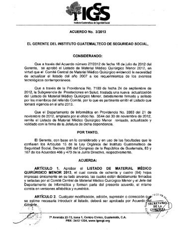 Listado de Materiales MÃ©dico QuirÃºrgico Menor 2013 - Instituto ...