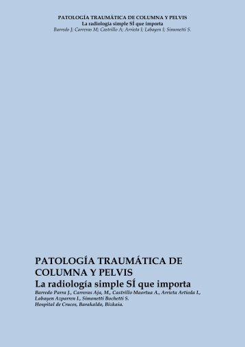 PATOLOGÍA TRAUMÁTICA DE COLUMNA Y PELVIS La radiología ...