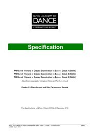 QCF Grades 1-3 Specification - Royal Academy of Dance