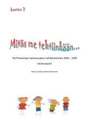 Ylä-Pirkanmaan lastensuojelun kehittämishanke 2006 ... - Juupajoki