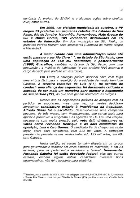 Frente Rio Claro - das sementes e raÃ­zes aos ... - Claudio Di Mauro