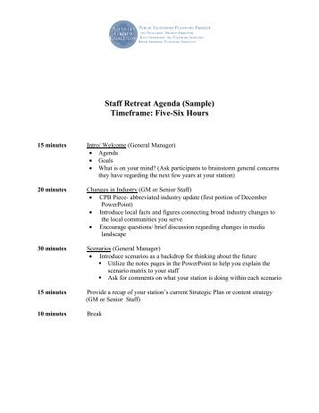 Staff Retreat Agenda (Sample)