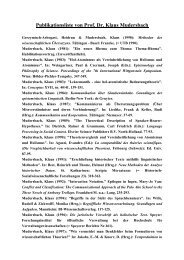 Publikationsliste von Prof. Dr. Klaus Mudersbach