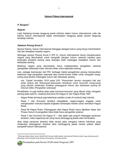 Hukum Pidana Internasional Elsam