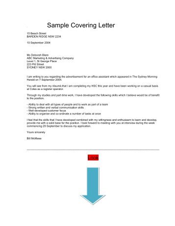 Sample Covering Letter