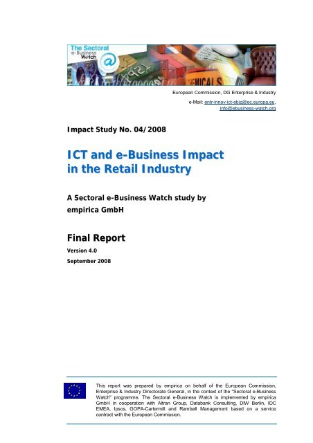 ICT and e-Business Impact in the Retail Industry - empirica