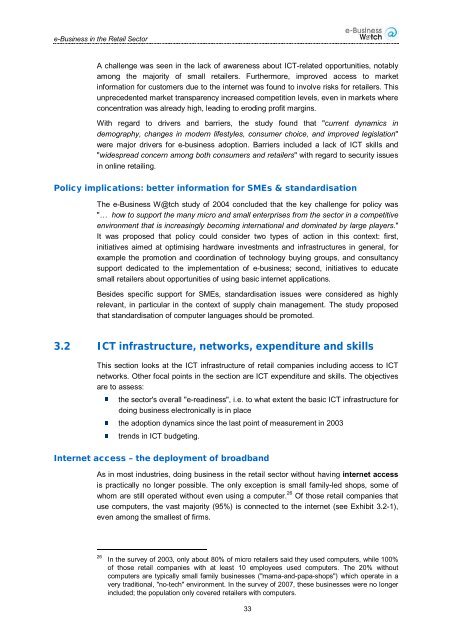 ICT and e-Business Impact in the Retail Industry - empirica