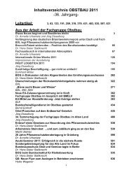 Inhaltsverzeichnis OBSTBAU 2011 - Bundesfachgruppe Obstbau e.V.