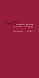 Musikalische Akademie des Nationaltheater-Orchesters Mannheim