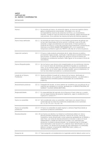 ANEXO CAPITULO XXII 22. HUEVOS Y OVOPRODUCTOS - Senasa