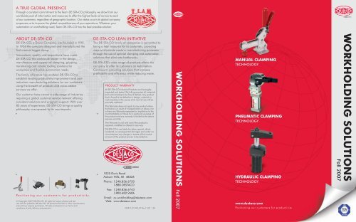 DE-STA-CO 890 Pneumatic Heavy Duty Hold Down Action Clamp