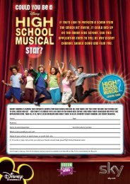 Disney High School Musical Application Form