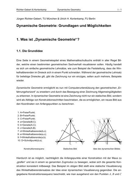 Dynamische Geometrie: Grundlagen und M ... - Cinderella