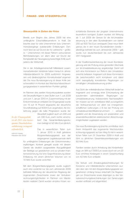 jahres mittelstands bericht 2010 - Arbeitsgemeinschaft Mittelstand