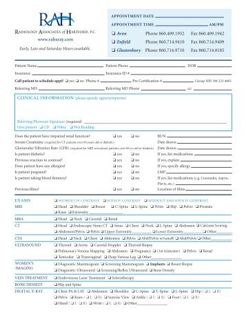 Requisition / Radiology Order Form - Radiology Associates of ...