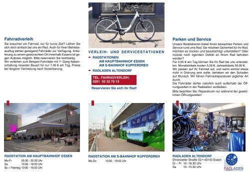Fahrradverleih parken und Service - Neue Arbeit der Diakonie Essen