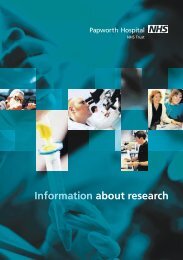 Information about research - Papworth Hospital