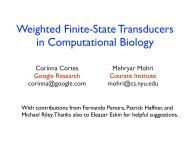 Weighted Finite-State Transducers in Computational Biology - Chagall