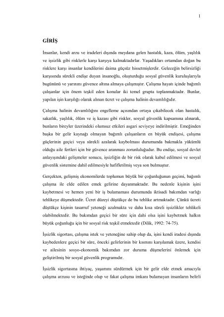 YÃKSEK LÄ°SANS TEZÄ° (Ä°ÅSÄ°ZLÄ°K SÄ°GOR.pdf - TÃ¼rkiye Ä°Å Kurumu