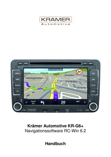 Krämer Automotive KR-G6+ Navigationssoftware RC-Win 6.2 ...