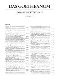 Inhaltsverzeichnis 1999 - Das Goetheanum