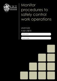 Monitor procedures to safely control work operations - VTCT