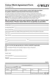 Colour Work Agreement Form - Wiley