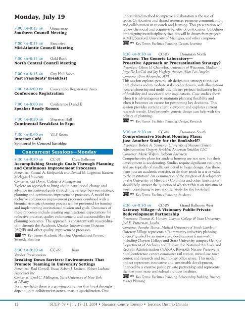 Conference Brochure - Society for College and University Planning