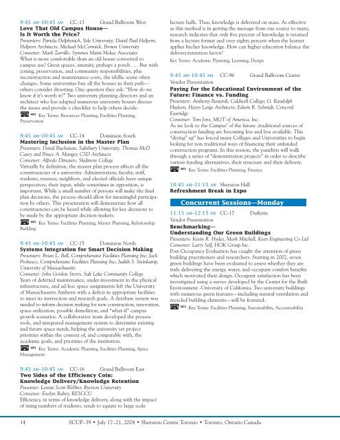 Conference Brochure - Society for College and University Planning