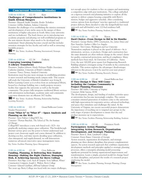 Conference Brochure - Society for College and University Planning