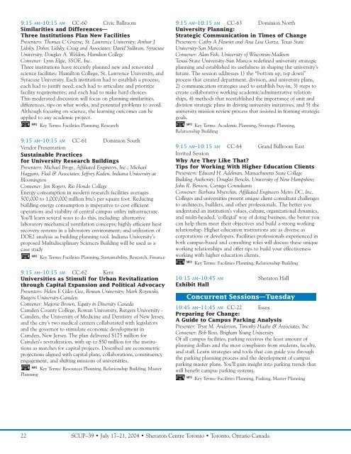 Conference Brochure - Society for College and University Planning