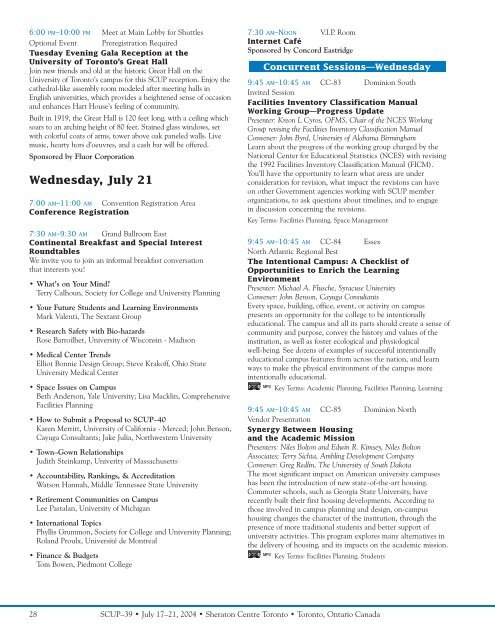 Conference Brochure - Society for College and University Planning