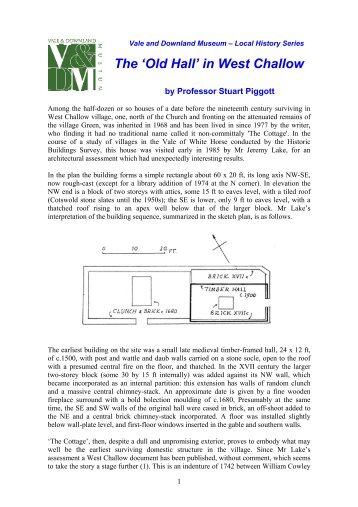 The 'Old Hall' in West Challow - Vale and Downland Museum