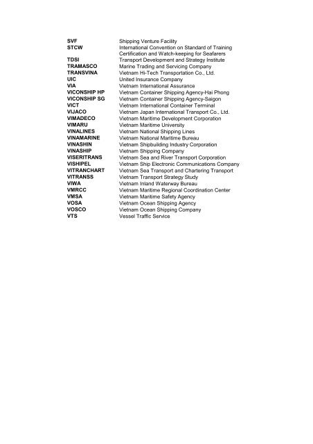 Technical Report No. 8 PORT AND SHIPPING