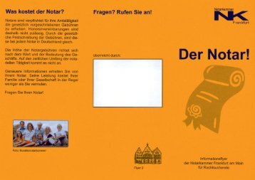 Was kostet der Notar? - Notarkammer Frankfurt am Main