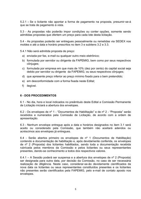 edital de licitação concorrência pública nº 001-2011 - Fapemig