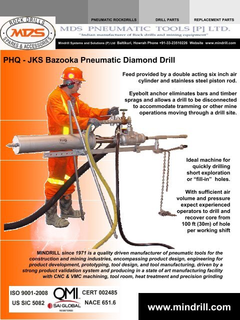Bazooka Diamond Drill PDF - Parts HeadQuarters Inc
