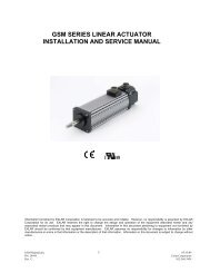 gsm series linear actuator installation and service manual - Exlar