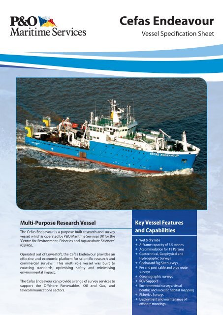 CEFAS Endeavour Brochure - P&amp;O Maritime Services