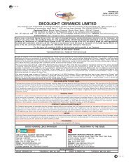 Decolight Ceramic Ltd. - Securities and Exchange Board of India