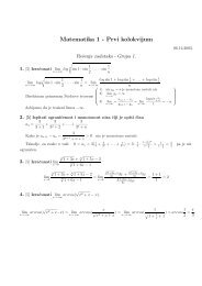 Matematika 1 - Prvi Kolokvijum odrzan 6.12.2003