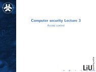 Computer security Lecture 3 - Access control