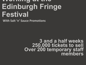 Working at the Edinburgh Fringe Festival - Joined up for Jobs