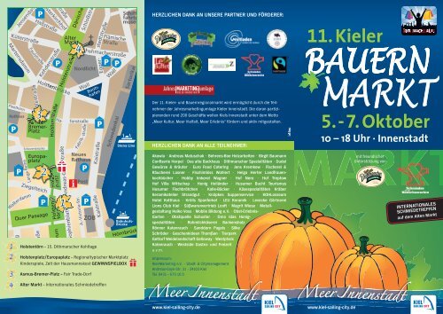 MARKT BAUERN 5. – 7. Oktober 11. Kieler 10 - Kiel Sailing City