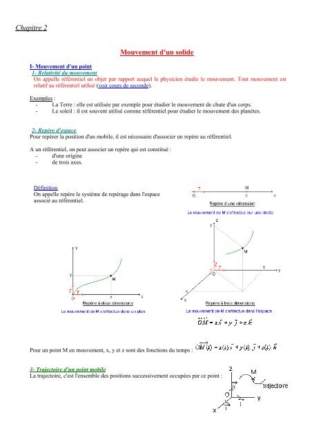 Chapitre 2 Mouvement d'un solide