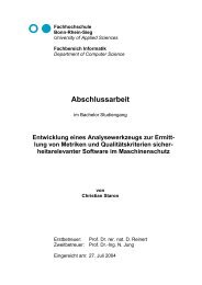 Entwicklung eines Analysewerkzeugs zur Ermittlung von Metriken und