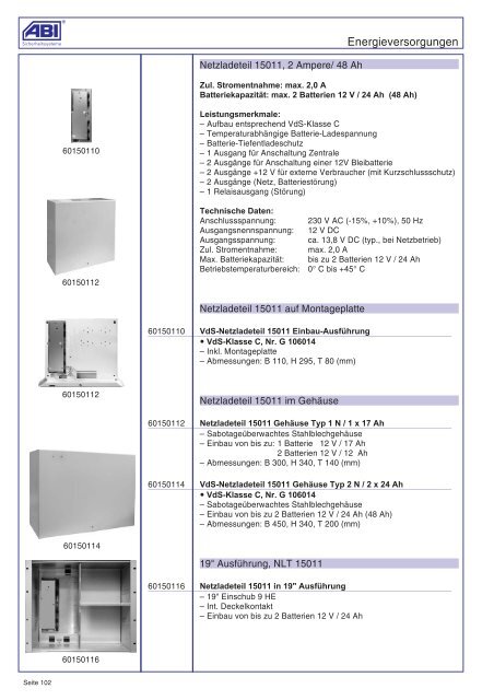 Produktkatalog 2008/2009 - ABI Sicherheitssysteme GmbH