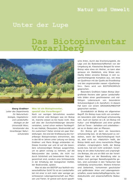 Natur und Umwelt in Vorarlberg - Vorarlberger Naturschutzrat